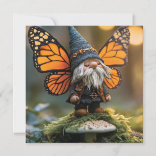 Tarjeta Festiva Monarch Butterfly Wingme Gnome - Creatura de fanta