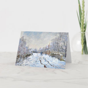 Tarjeta Festiva Monet - Escena de nieve en Argenteuil