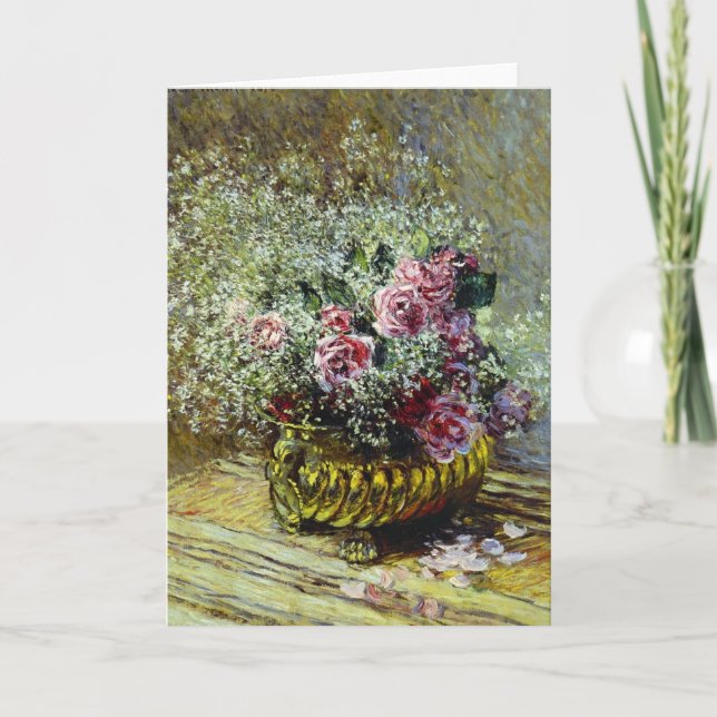 Tarjeta Festiva Monet - Flores en una olla (Anverso)