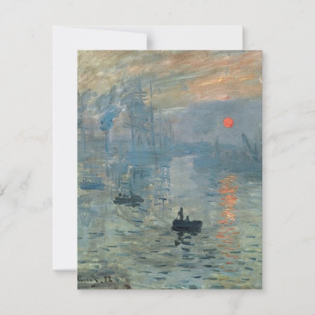 Tarjeta Festiva Monet Impression Sunrise Soleil Levant Painting (Anverso)