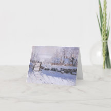 Monet Magpie Navidades Card Blank Notecard