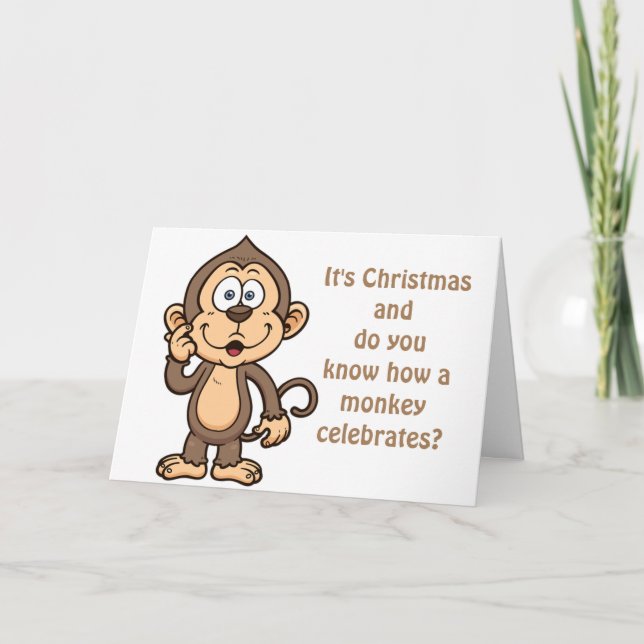 TARJETA FESTIVA MONKEY BUSINESS-ME/USTED Y NAVIDADES DE MISTLETORE (Anverso)