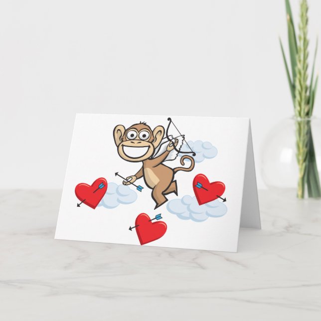 Tarjeta Festiva Monkey Valentine (Anverso)