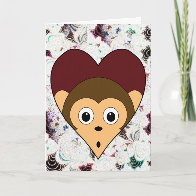 Tarjeta Festiva Monkey Valentine Card (Anverso)