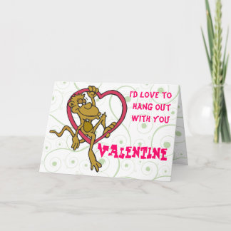 Tarjeta Festiva Monkey Valentine Card