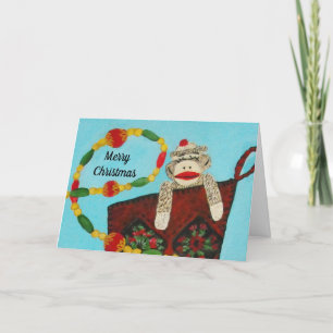 Tarjeta Festiva Mono de los navidades