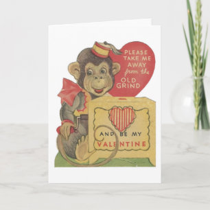 Tarjeta Festiva Mono de San Valentín de órganos de cosecha