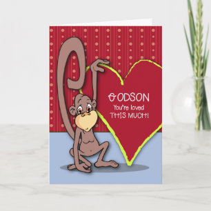 Tarjeta Festiva Mono lindo del ahijado el el día de San Valentín