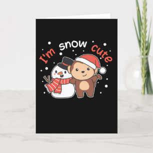Tarjeta Festiva Mono te amo mucho hombre de nieve broma