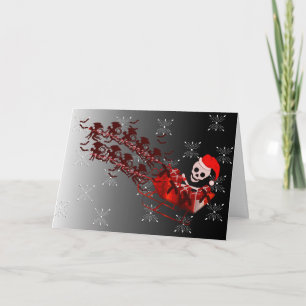 Tarjeta Festiva Mono volador Santa