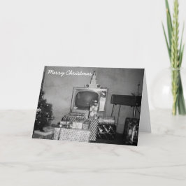 Tarjeta Festiva Monocromo de la televisión de mediados del siglo X