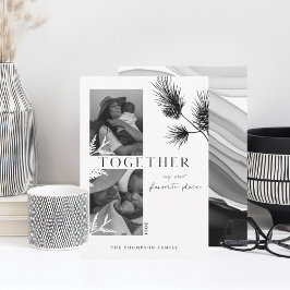 Tarjeta Festiva Monocromo japonés mínimo Dos Navidades Foto