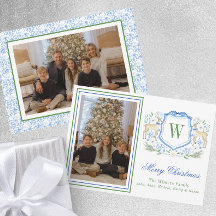 Monograma de acuarela Escudo de renos inicial foto