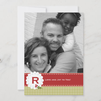 Tarjeta Festiva Monograma de fotografía navideña para navidades