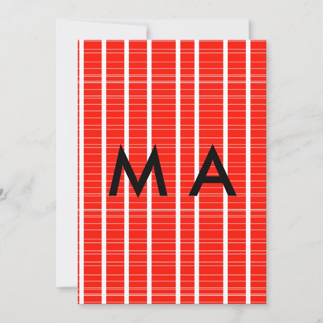 Tarjeta Festiva Monograma simple añada su letra de nombre man mini (Anverso)