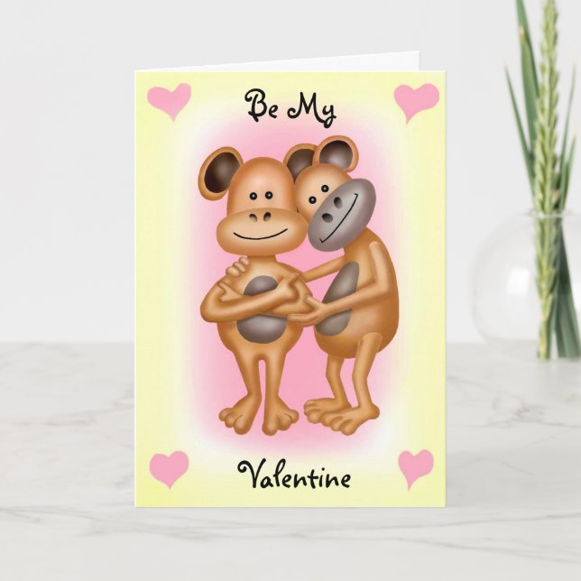 Tarjeta Festiva Monos Cheeky Enamorados (Anverso)