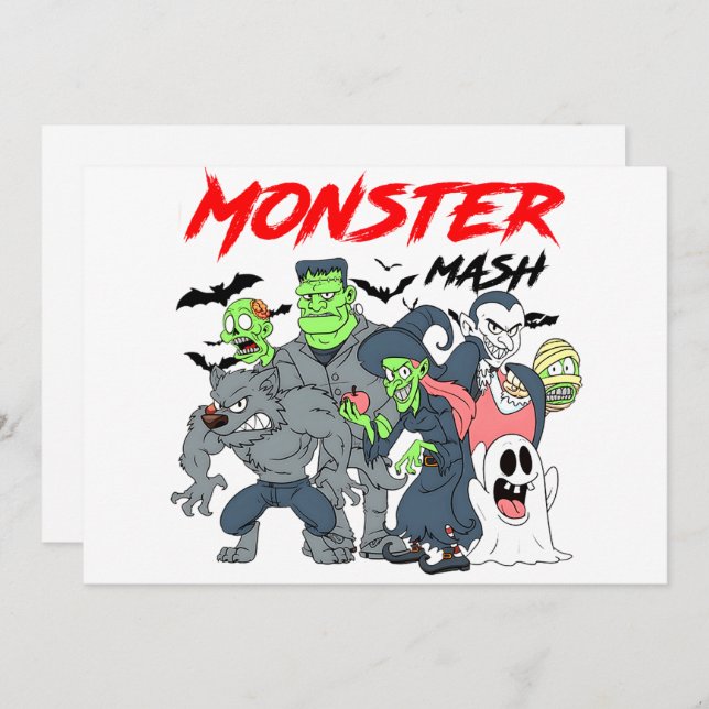 Tarjeta Festiva Monster Mash Bash — Tripulante equipo en modo Fies (Anverso / Reverso)