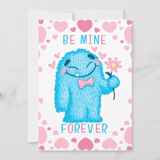 Tarjeta Festiva Monstruo de San Valentín (Anverso)