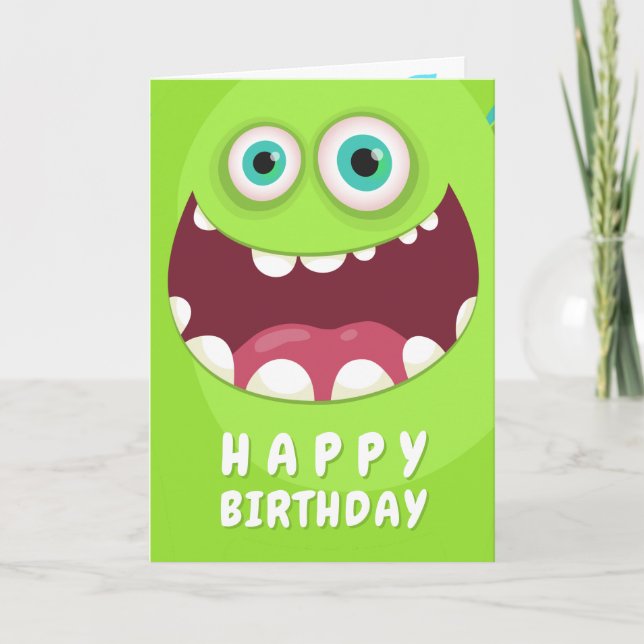 Tarjeta Festiva Monstruo divertido (Anverso)