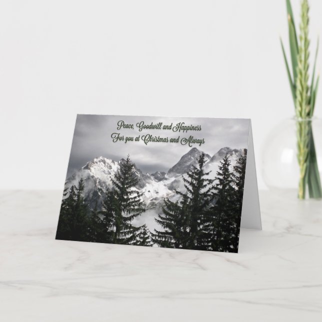 Tarjeta Festiva Montaña de los navidades (Anverso)