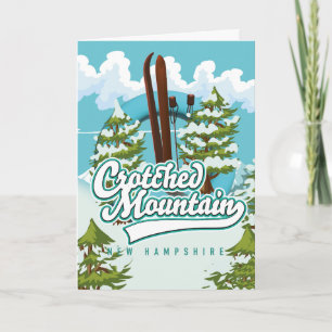 Tarjeta Festiva Montaña recortada nueva esquí de Hampshire,