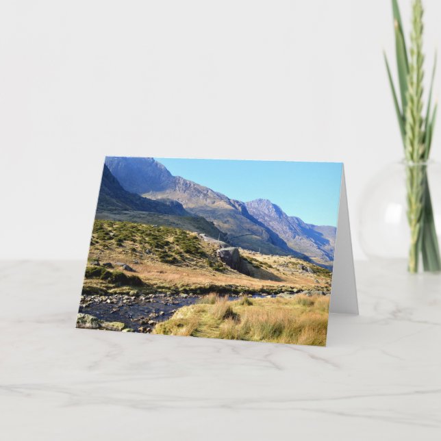 Tarjeta Festiva Montañas de Snowdonia (Anverso)