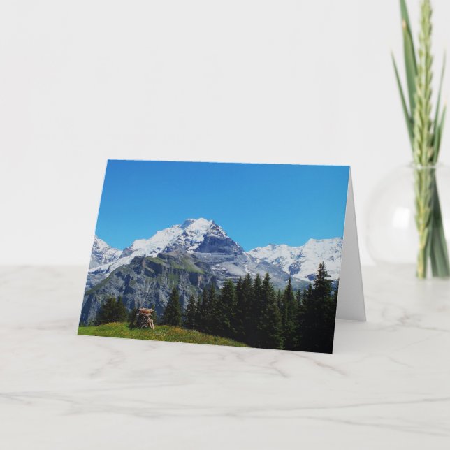 Tarjeta Festiva Montañas suizas (Anverso)
