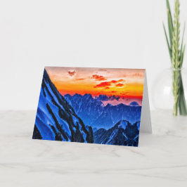 Tarjeta Festiva Montañas Surrealistas Japonesas