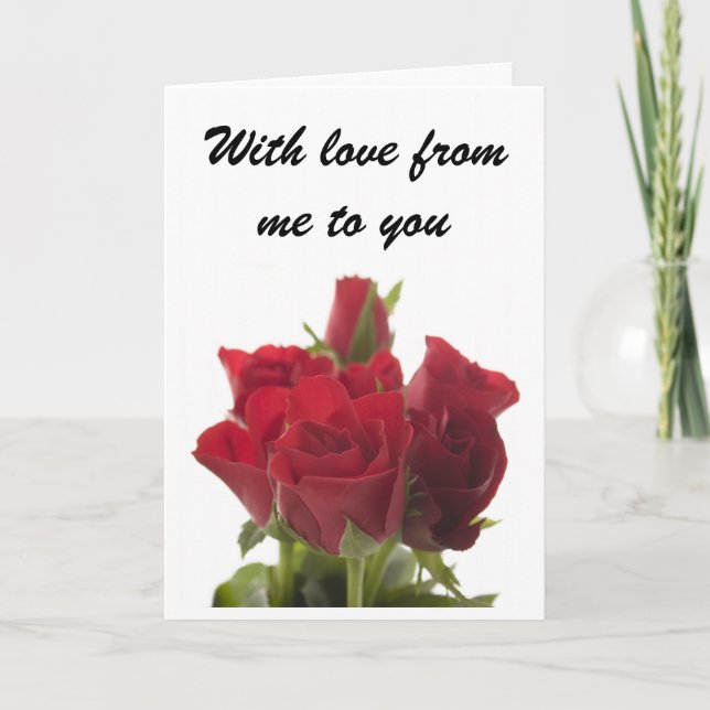 Tarjeta Festiva Montón de rosas rojas - Con amor de mí hacia ti (Anverso)