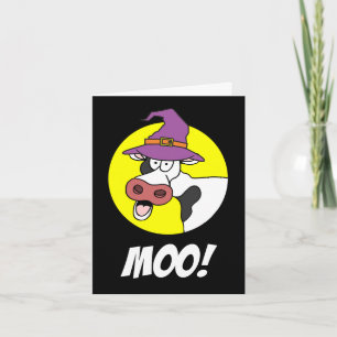 Tarjeta Festiva Moo, me refiero a Boo Halloween Cow Holiday Card