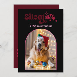 Tarjeta Festiva Moody Board Graciosa Mascota Retro Navidades de pe