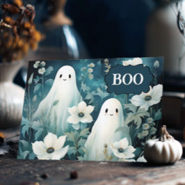 Tarjeta Festiva Moody Floral Ghosts Halloween