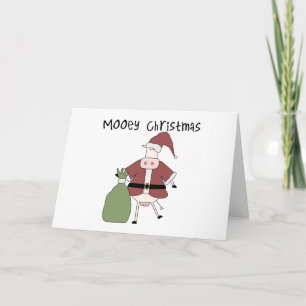 Tarjeta Festiva Mooey Cow Navidades camisetas y regalos