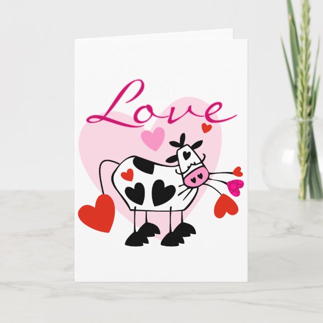 Tarjeta Festiva Mooey Love Valentine (Anverso)