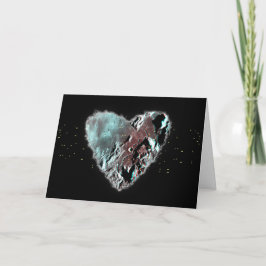 Tarjeta Festiva Moon Heart Sci Valentine Love Romance Card