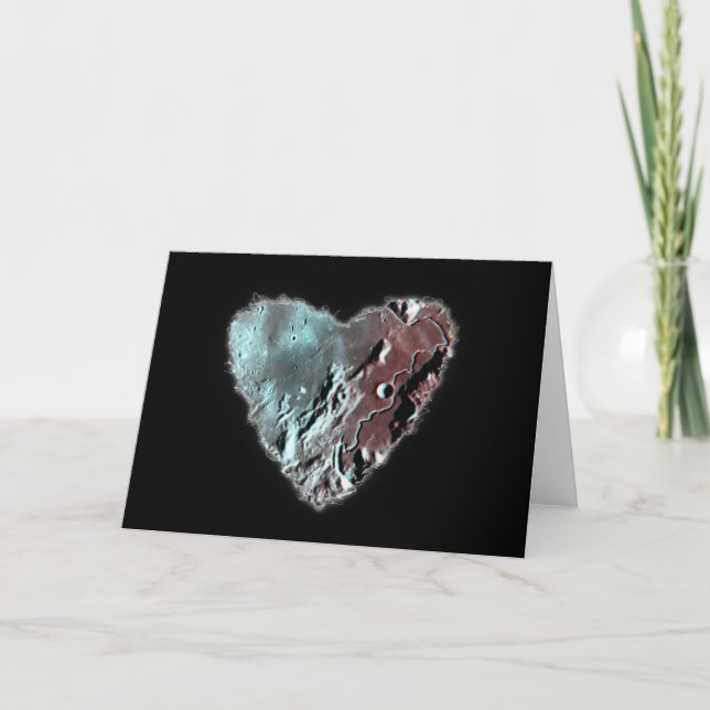 Tarjeta Festiva Moon Heart Sci Valentine Love Romance Card (Anverso)