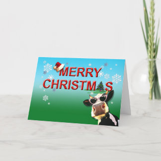 Tarjeta Festiva Mooootida vaca navideña
