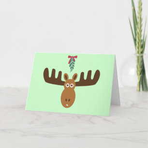 Tarjeta Festiva Moose Head_Merry Kiss #2
