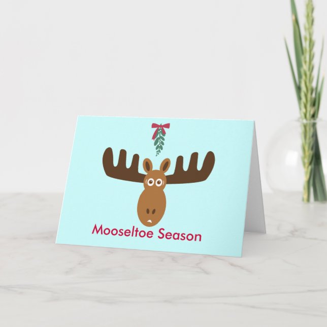 Tarjeta Festiva Moose Head_Mooseltoe Season (Anverso)