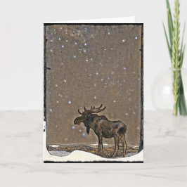 Tarjeta Festiva Moose in Snow