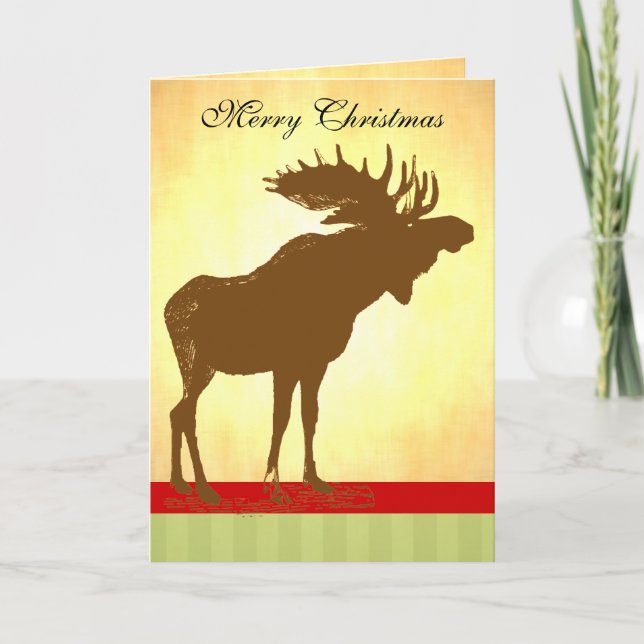 Tarjeta Festiva Moose Navidades (Anverso)