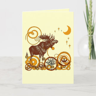 Tarjeta Festiva Moose Navidades