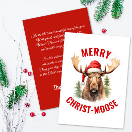 Tarjeta Festiva Moose, Navidades divertidos y divertidos de Feliz