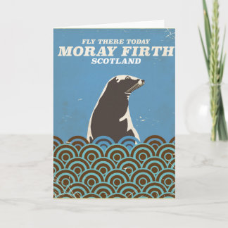 Tarjeta Festiva Moray Firth poster de viajes vintage