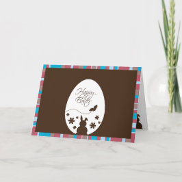 Tarjeta Festiva Moreno de chocolate de huevo de pascua feliz moder