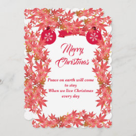 Tarjeta Festiva Morerry Christmas Water Peach Maple Leaks