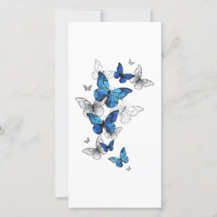 Tarjeta Festiva Morfo de las mariposas voladoras azules