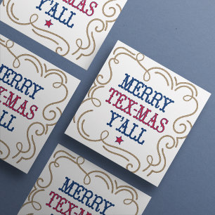Tarjeta Festiva Moro rojo y azul tex-Mas y'all