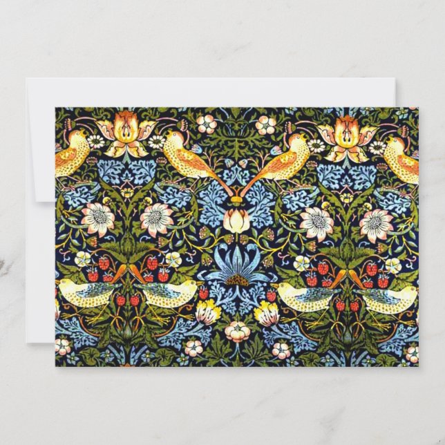 Tarjeta Festiva Morris - Ladrón de fresas, famoso patrón (Anverso)