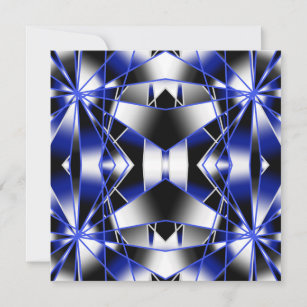 Tarjeta Festiva Mosaico de dibujo mecánico de gradiente azul relle